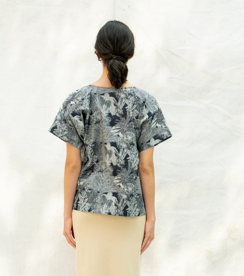 Bodybag by Jude - SS25 - Santiago Shirt in Tropical Jacquard - back 3