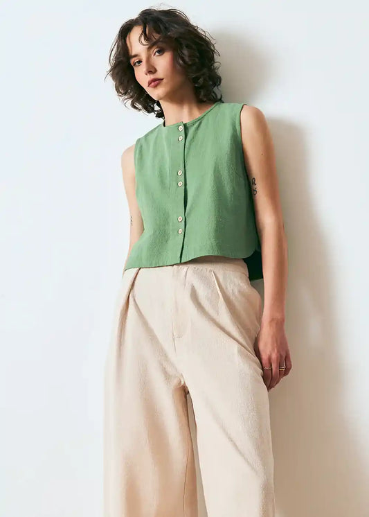 Gilmour Button Up in Jelly Mint Cotton - Dagg & Stacey