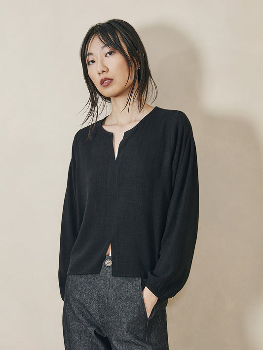 Dagg & Stacey - FW24 - Anjie Top in Black - on model front 1