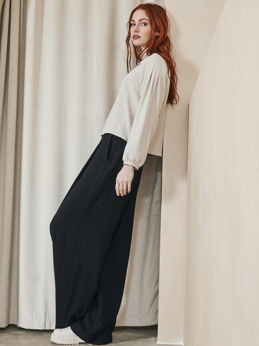 Dagg & Stacey - FW24 - Anjie Top in Chalk - on model side 1