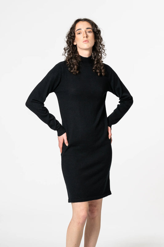 Dinadi - FW24 - Merino Dress in Black - front 1 