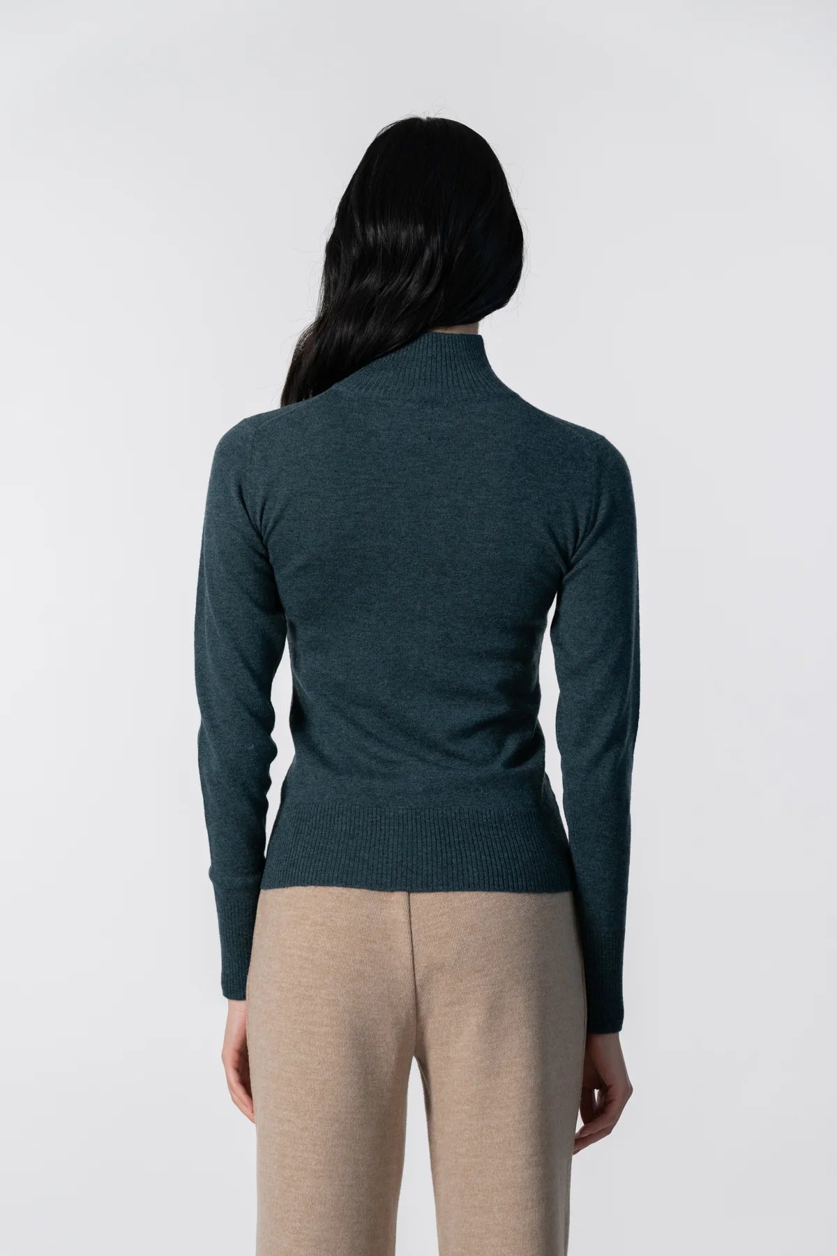 Dinadi - FW24 - Merino Turtleneck in Dragonfly - on model back 2 