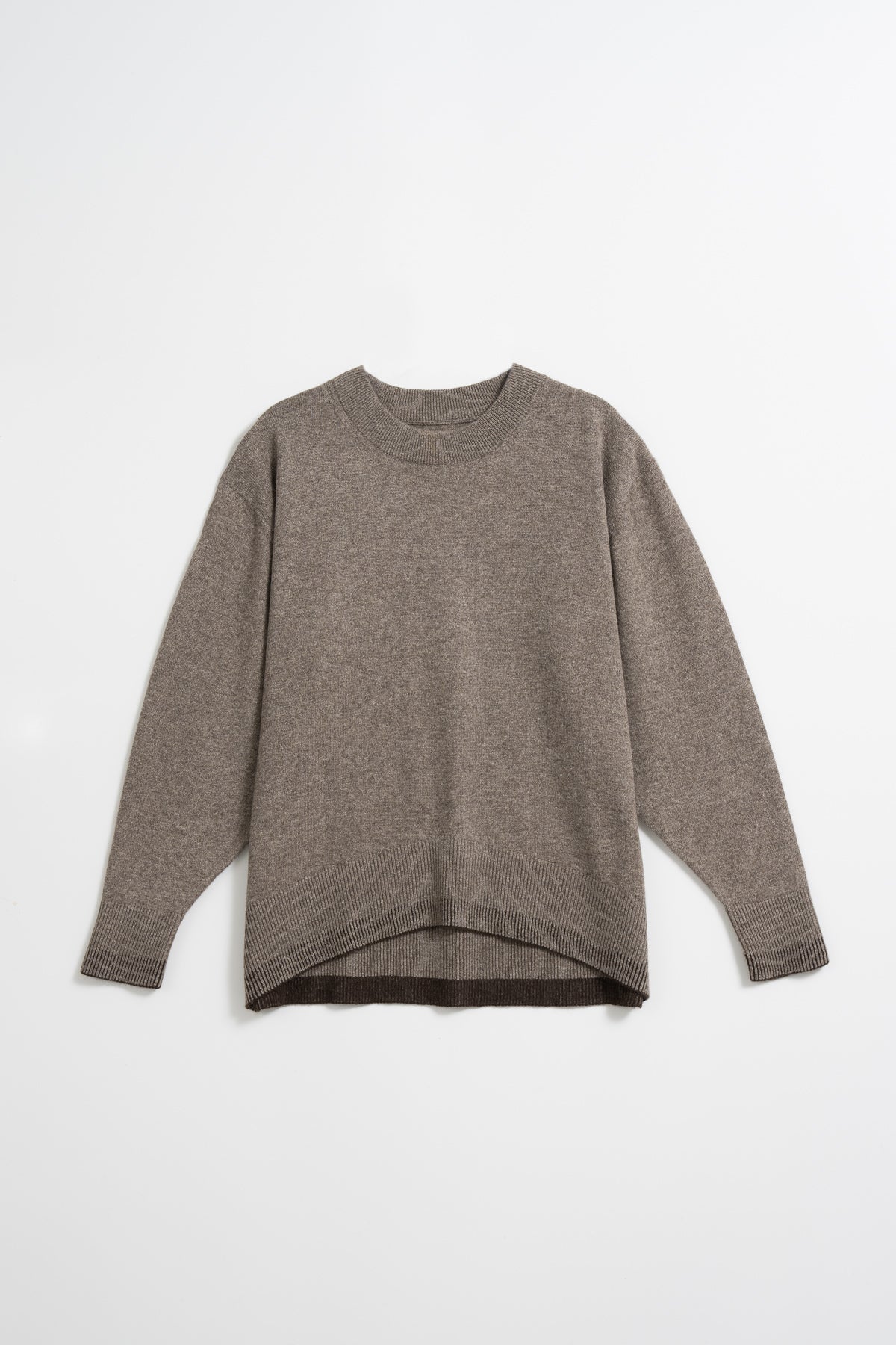 Dinadi - FW24 - Yak Roundneck Sweater in Oat Brown - close-up sleeve 4