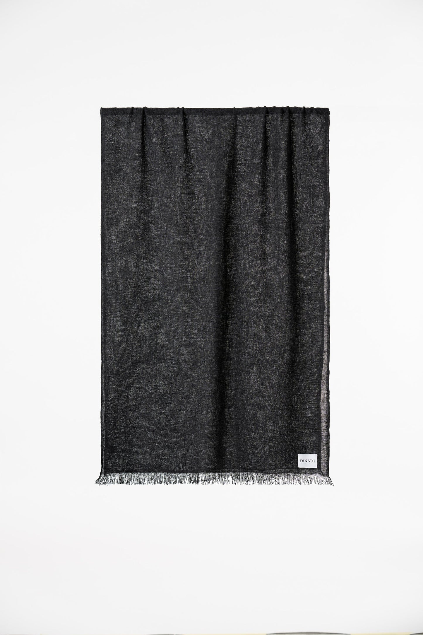 Dinadi - FW 24 - Merino Woven Scarf in Onyx Grey - front 4