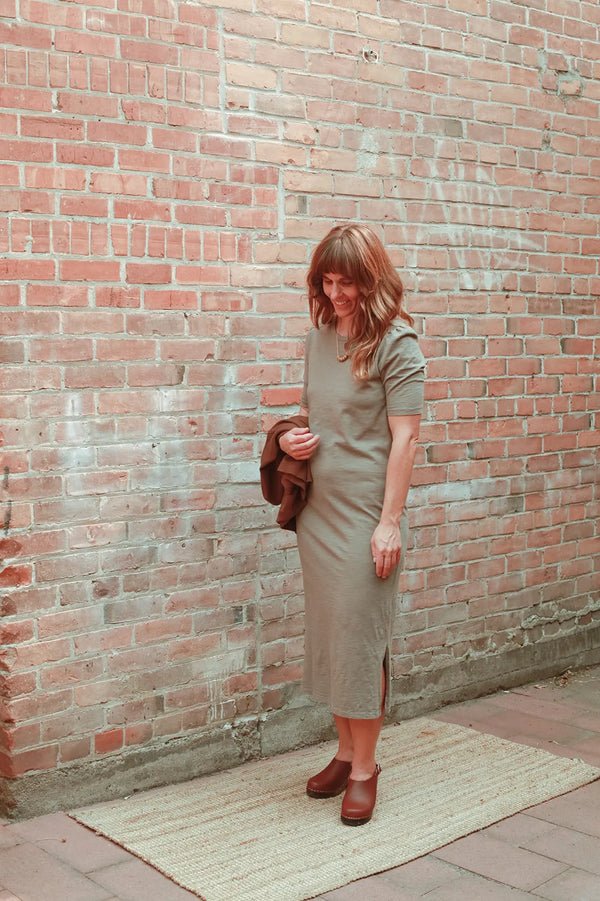 It Is Well L.A. Puff Sleeve Tee Dress in Olive