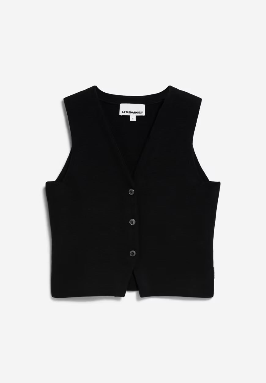 Black knit vest online