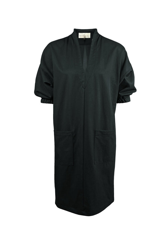 FW24 - Jalbert Dress in Black Twill - Melow - On display front 1