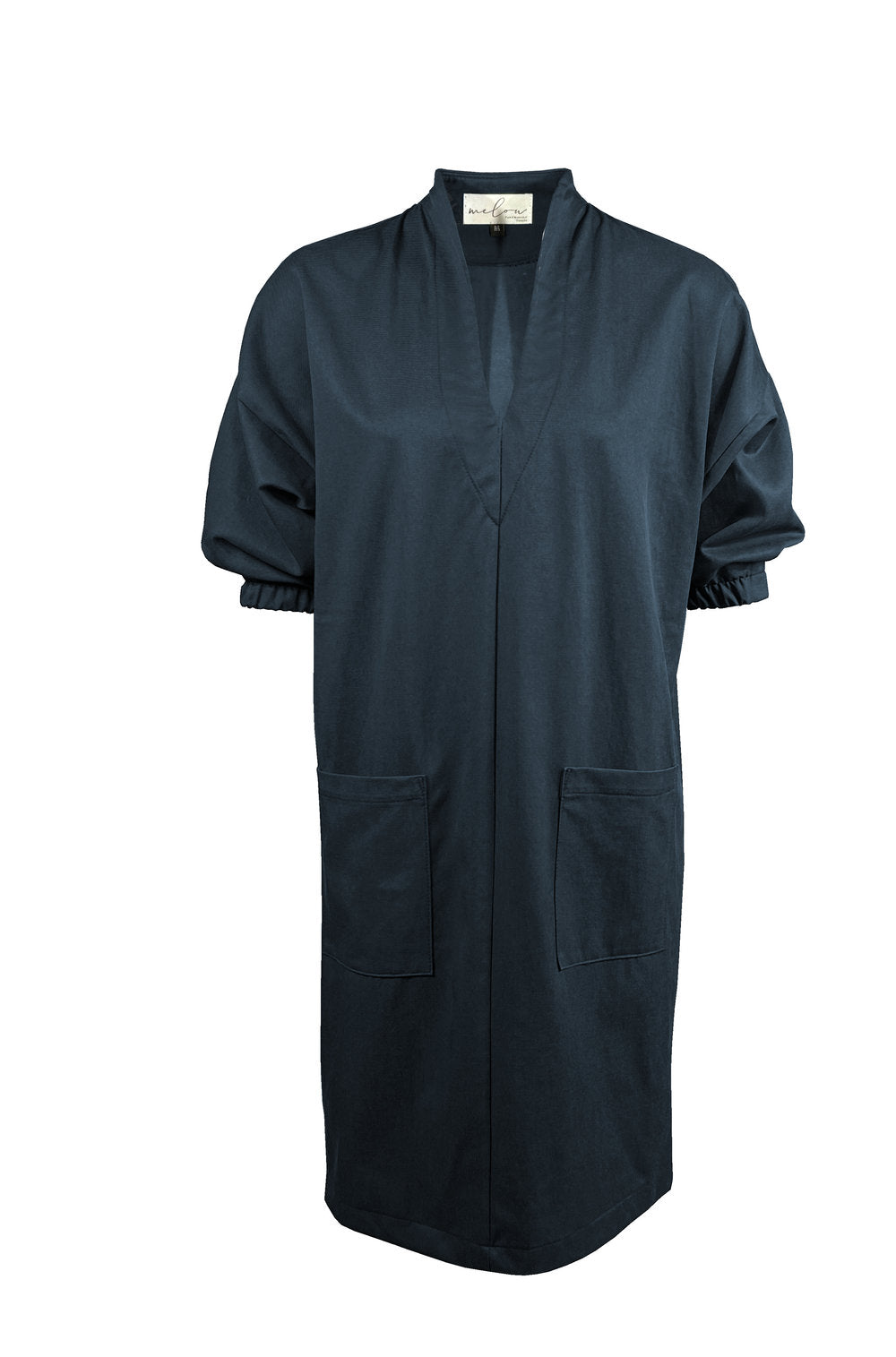 FW24 - Jalbert Dress in Navy Twill - Melow - On display front 1