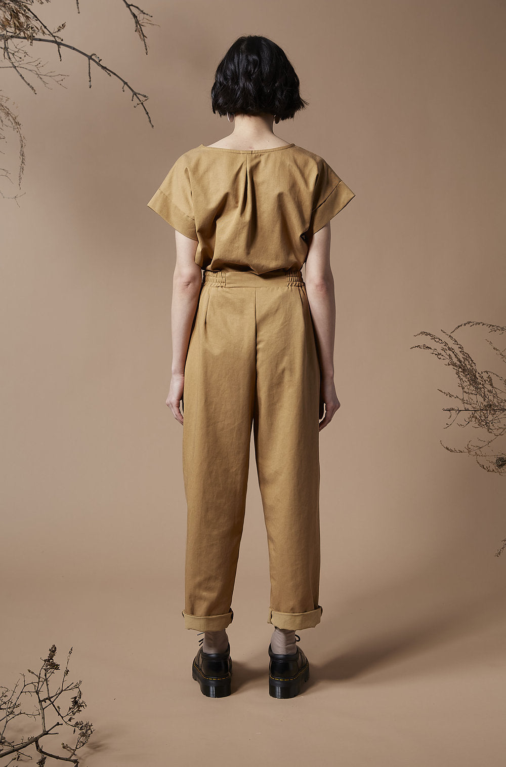 FW24 - Joseph Pants in  Camel Twill - Below - On model back 3