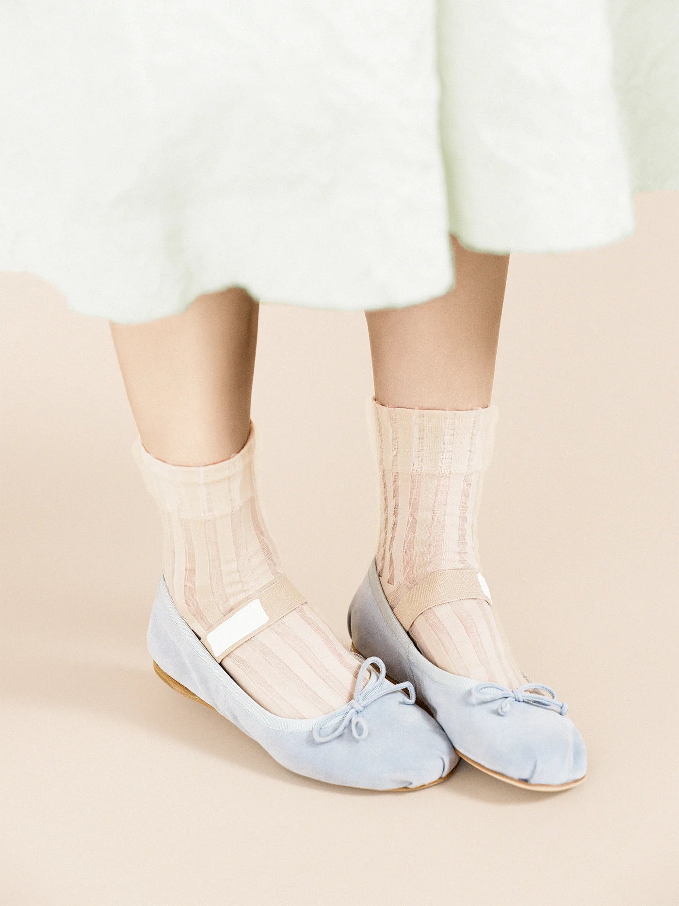 FW24 - hansel from basel Mykonos Sheer Short Crew in Nude 1 