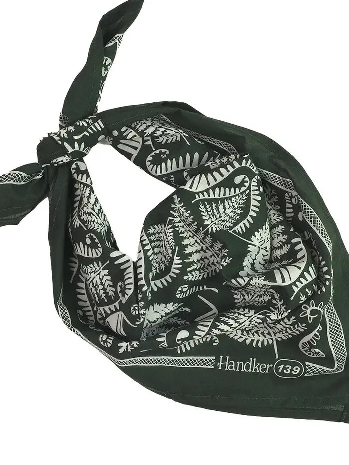 Handker Bandanas No. 139 Fern bandana tied