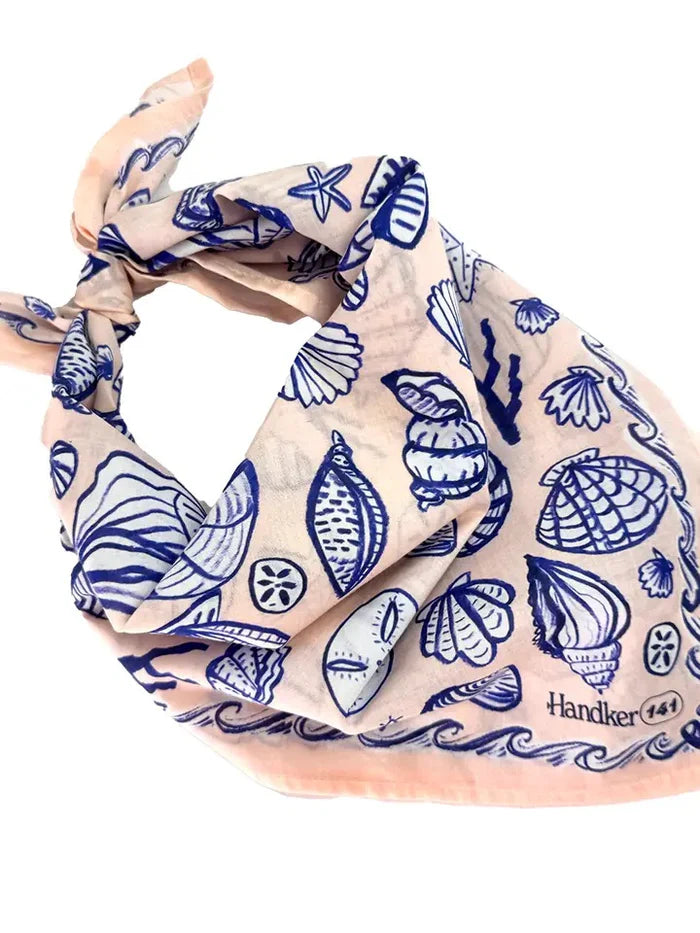 Handker Bandanas No. 141 Seashore bandana tied