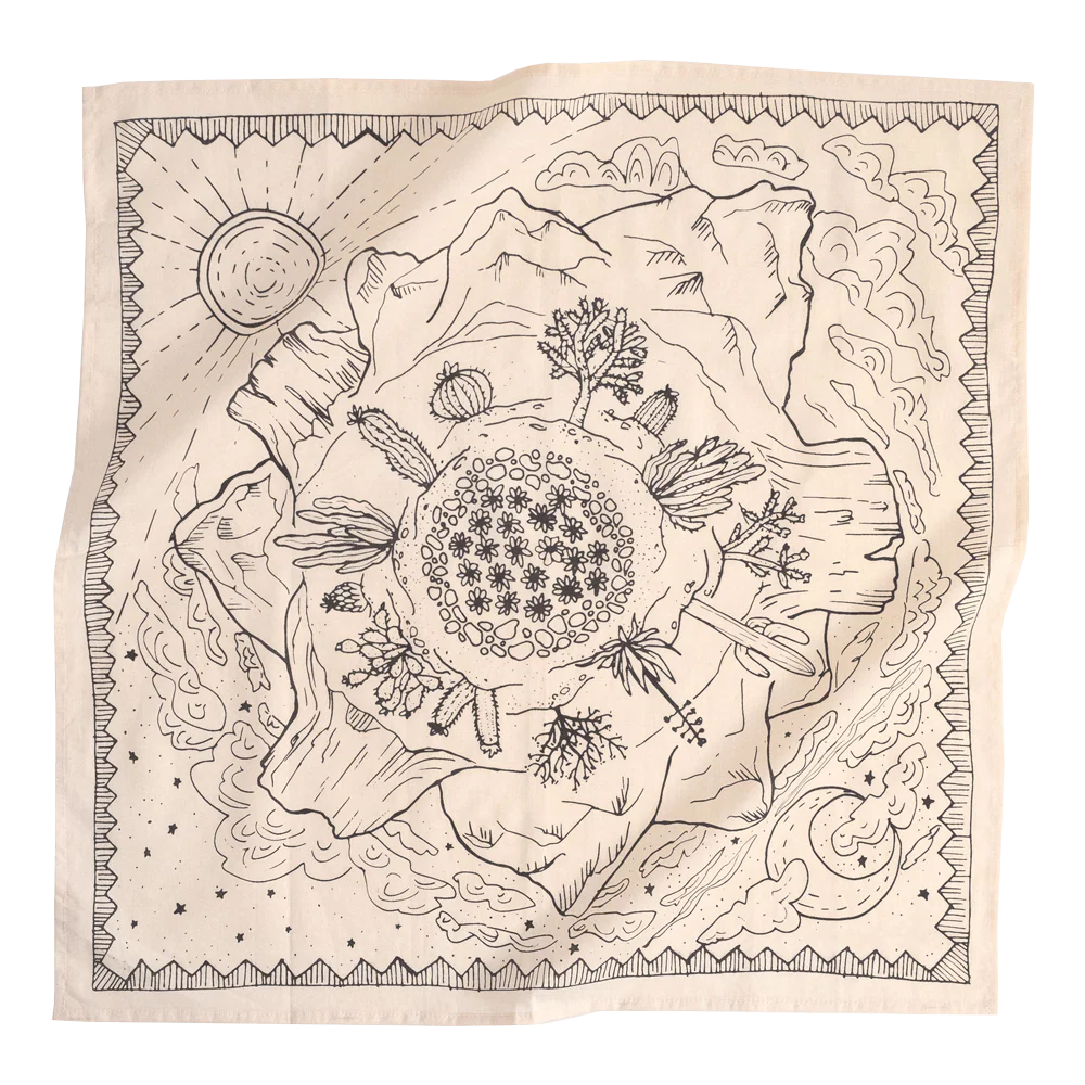 Handker Bandanas Original Bandana 22" in No. 068 Desert print, flat lay