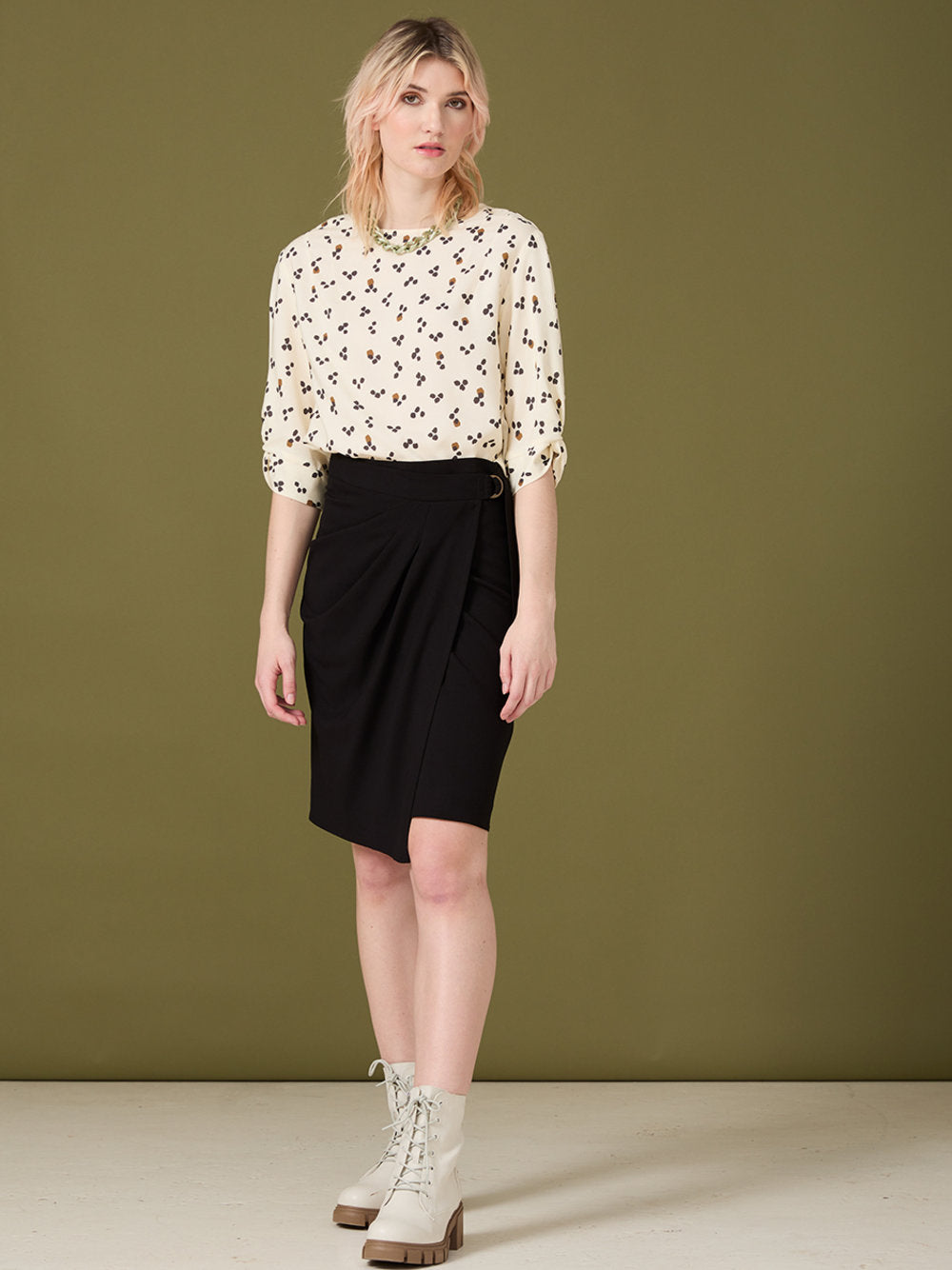 Deborah Skirt in Black Textile Apparel