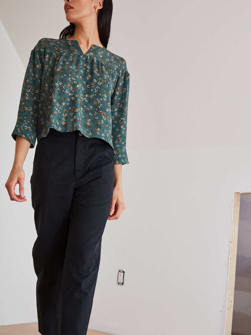 Dagg & Stacey Fall 23/24 Eugene Pant in Black Sanded Twill
