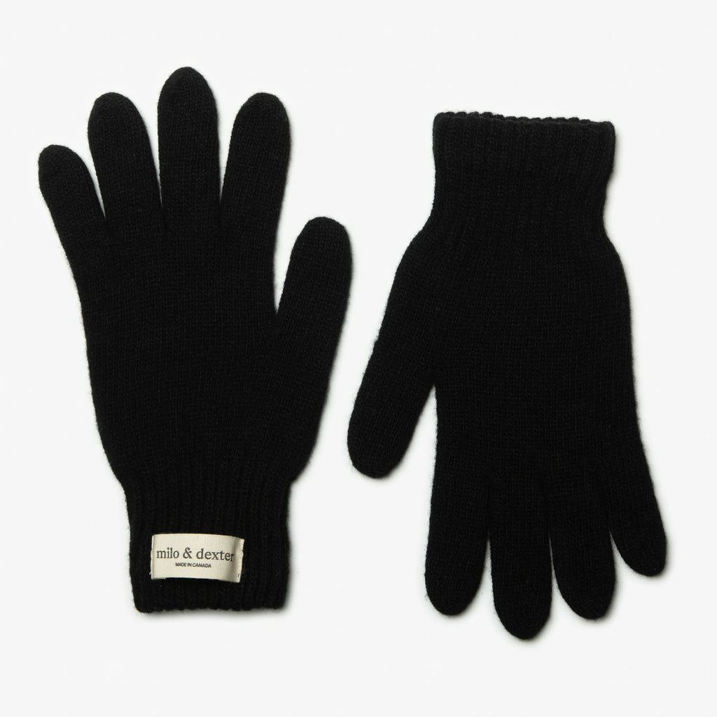 Milo & Dexter Classic Merino Gloves in Black Fall 23/24