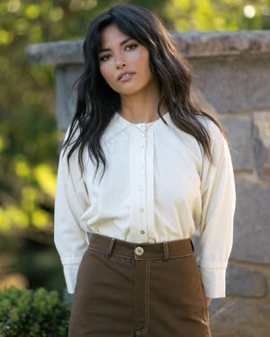 Harly Jae Lucia Blouse in Ivory  Raw Silk FAll 23/24