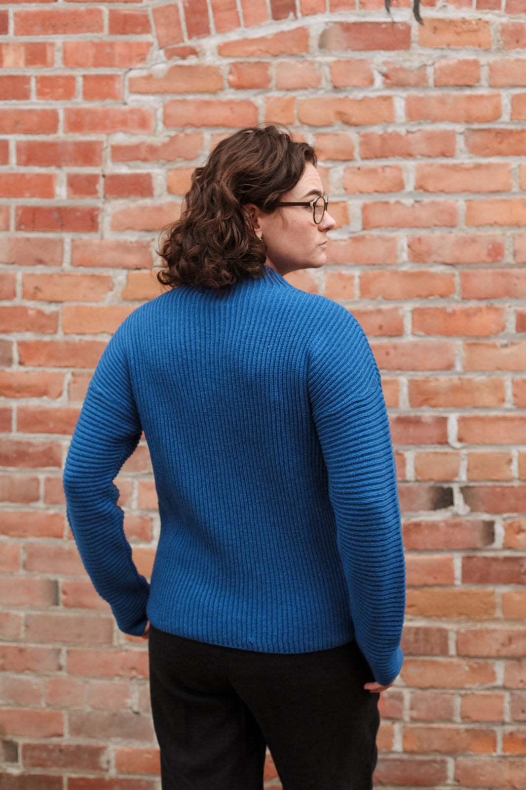 Merino Rib Sweater in Ocean Blue