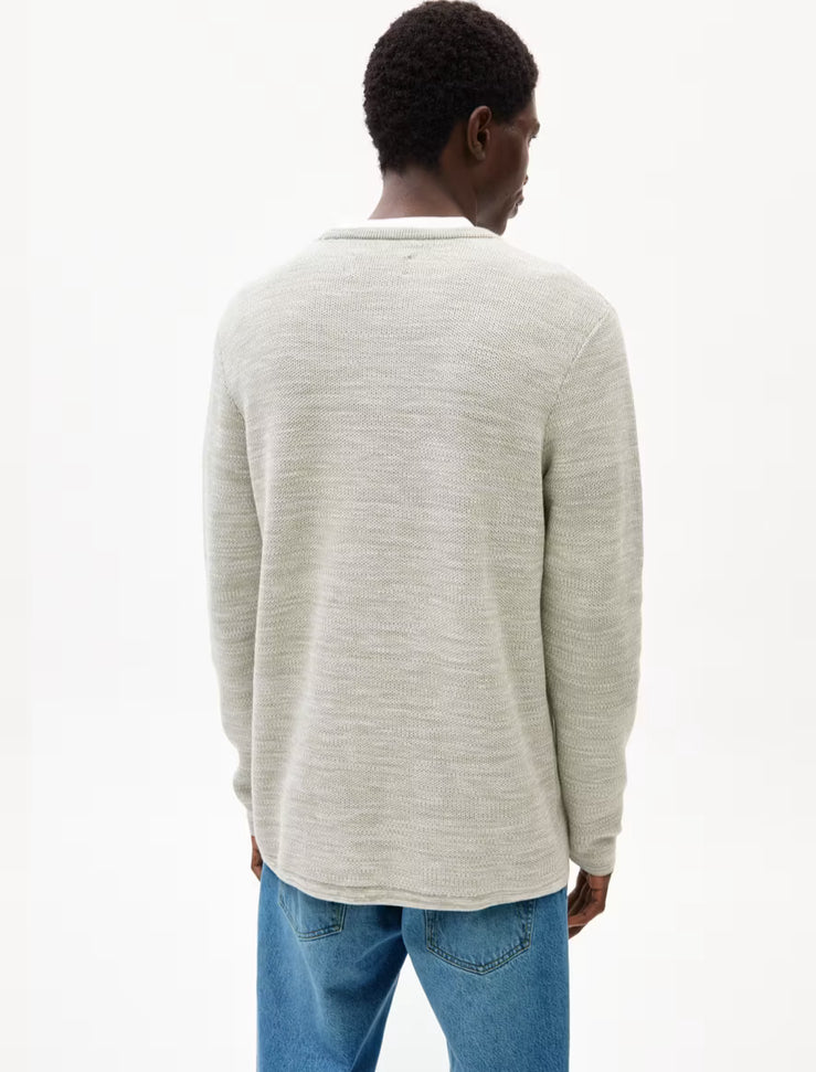 Men's Tolaa Sweater in Seagreen Light Oatmilk