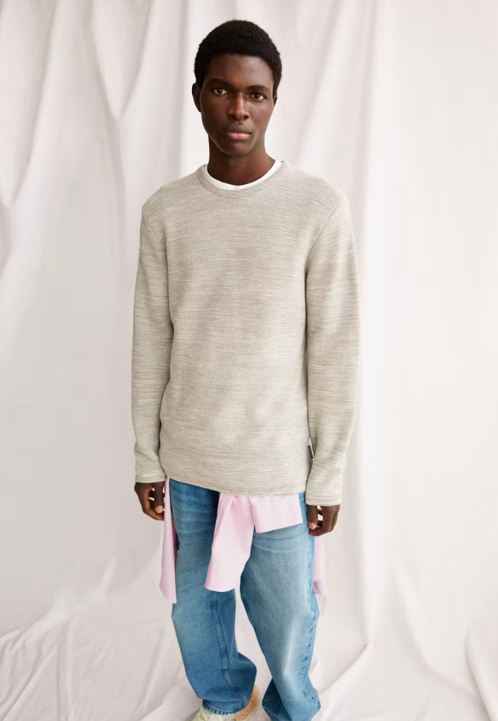 Men's Tolaa Sweater in Seagreen Light Oatmilk