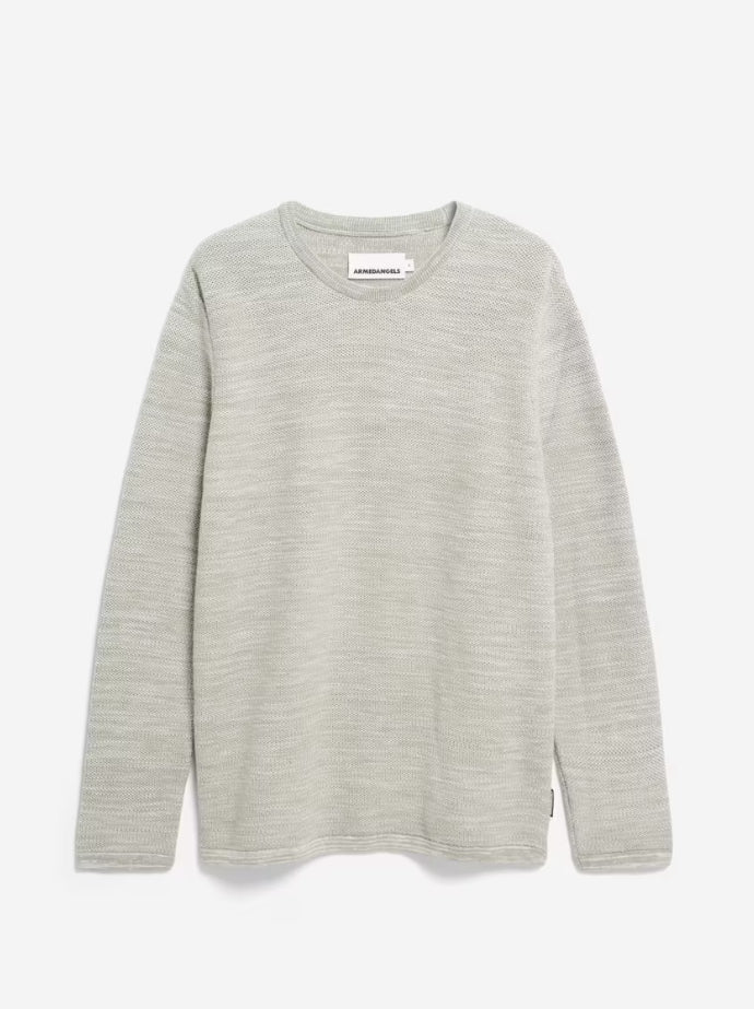 Men's Tolaa Sweater in Seagreen Light Oatmilk