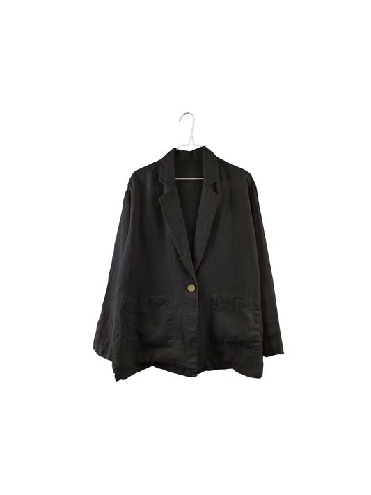 SS24 - It is Well L.A - SS24 - Linen Blazer in Black - front display 1