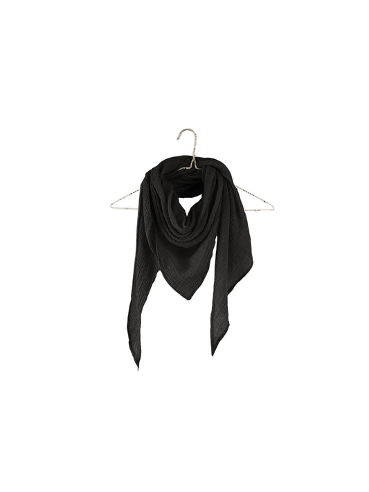 Triangle Gauze Scarf in Black