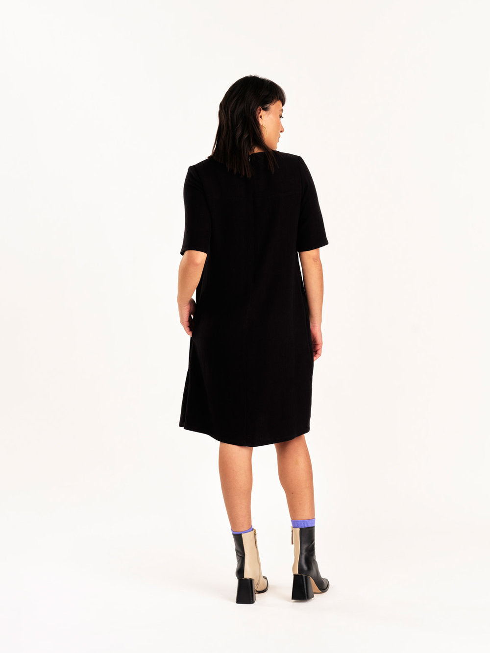 Jennifer Glasgow - FW24 - Boudica Dress in Black - on model back 2
