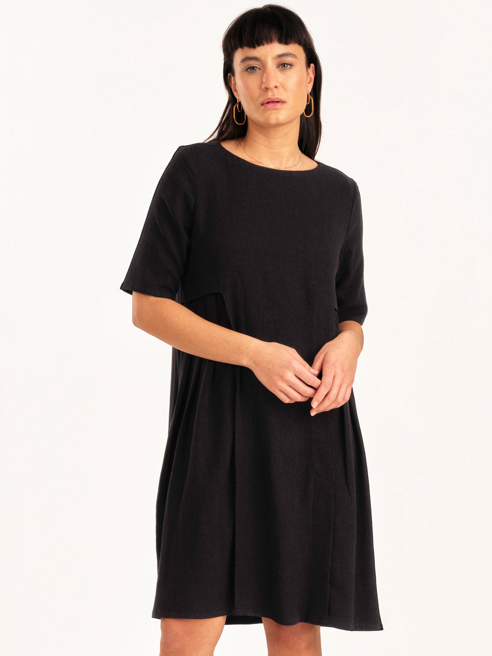 Jennifer Glasgow - FW24 - Boudica Dress in Black - on model front 1