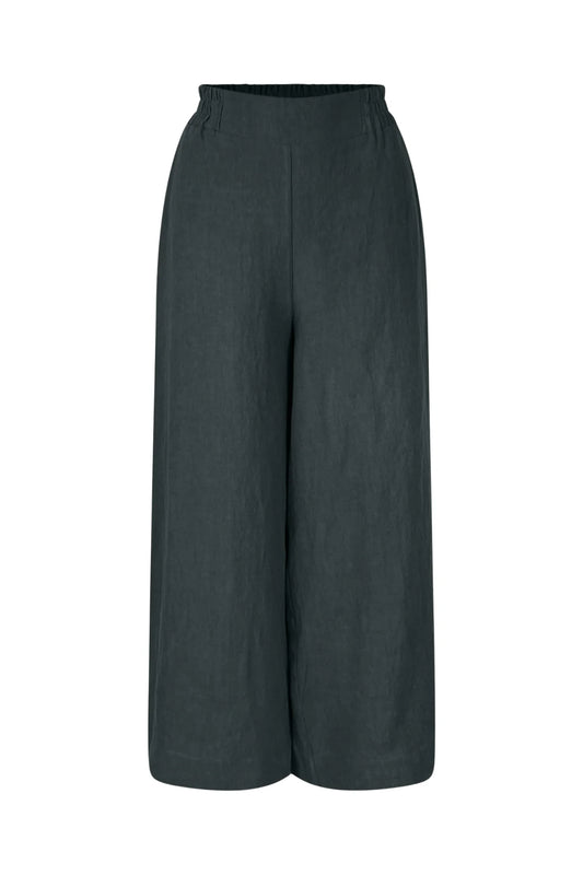 Melow Marlot Pants Trousers in Black - high-waisted cropped linen pants with side pockets available in Kelowna