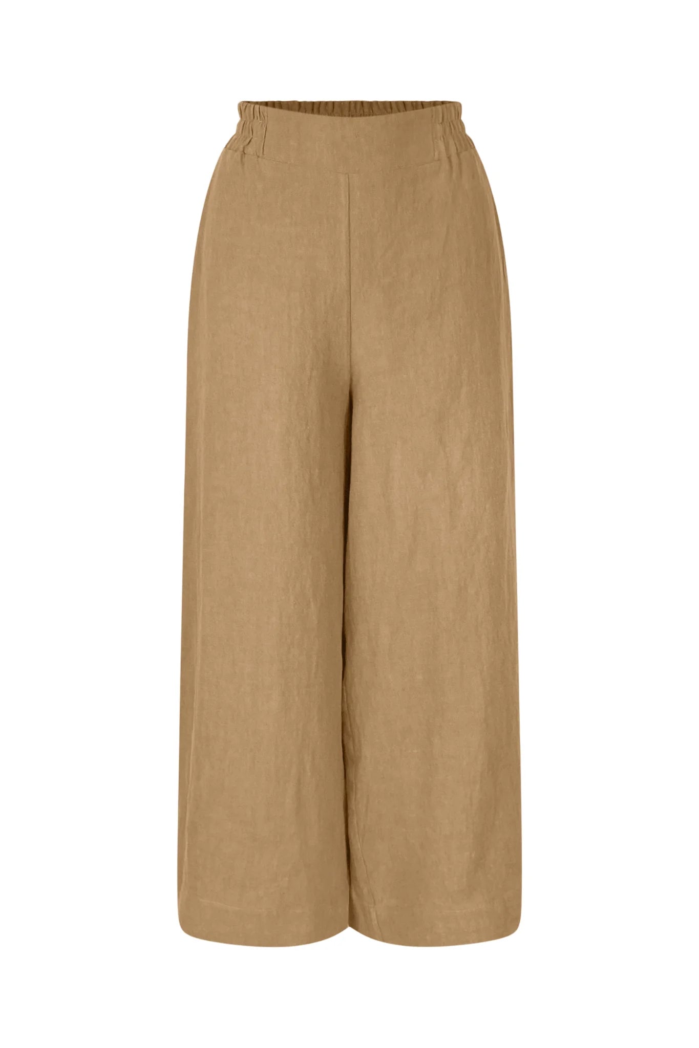 Melow Marlot Pants Trousers in Latte - high-waisted cropped linen pants with side pockets available in Kelowna