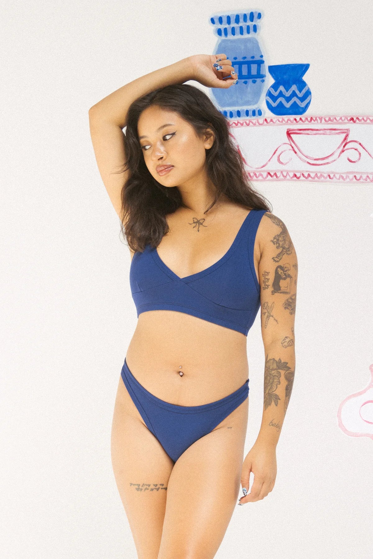 SS24 - Mary Young - Eden Bra in Royal - Front on Model  3