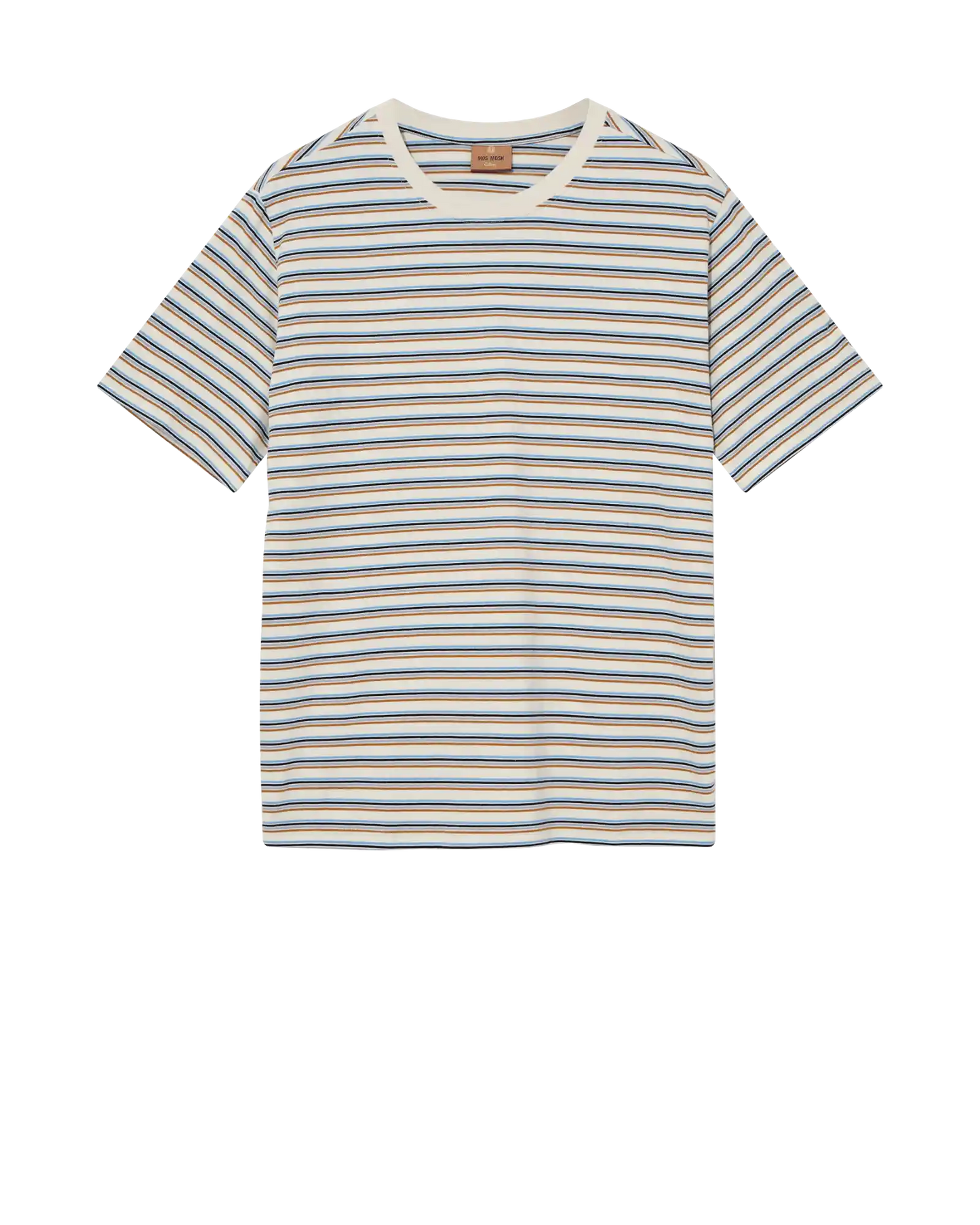 Diaz Stripe O-Neck Short Sleeve Tee in Ecru
