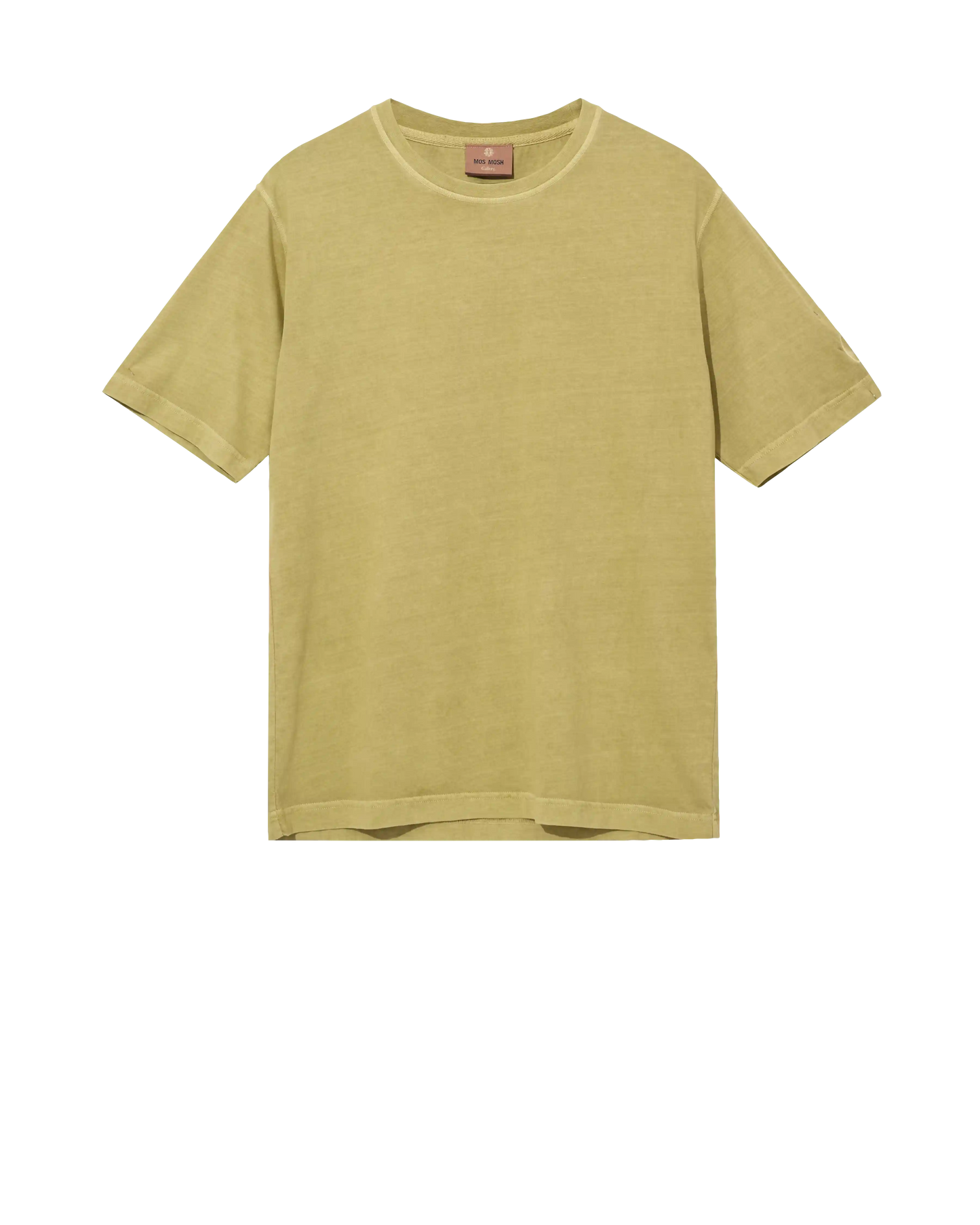 "MOS MOSH Gallery Step Faded Short Sleeve T-Shirt in Moss – available in Canada - flatlay front view