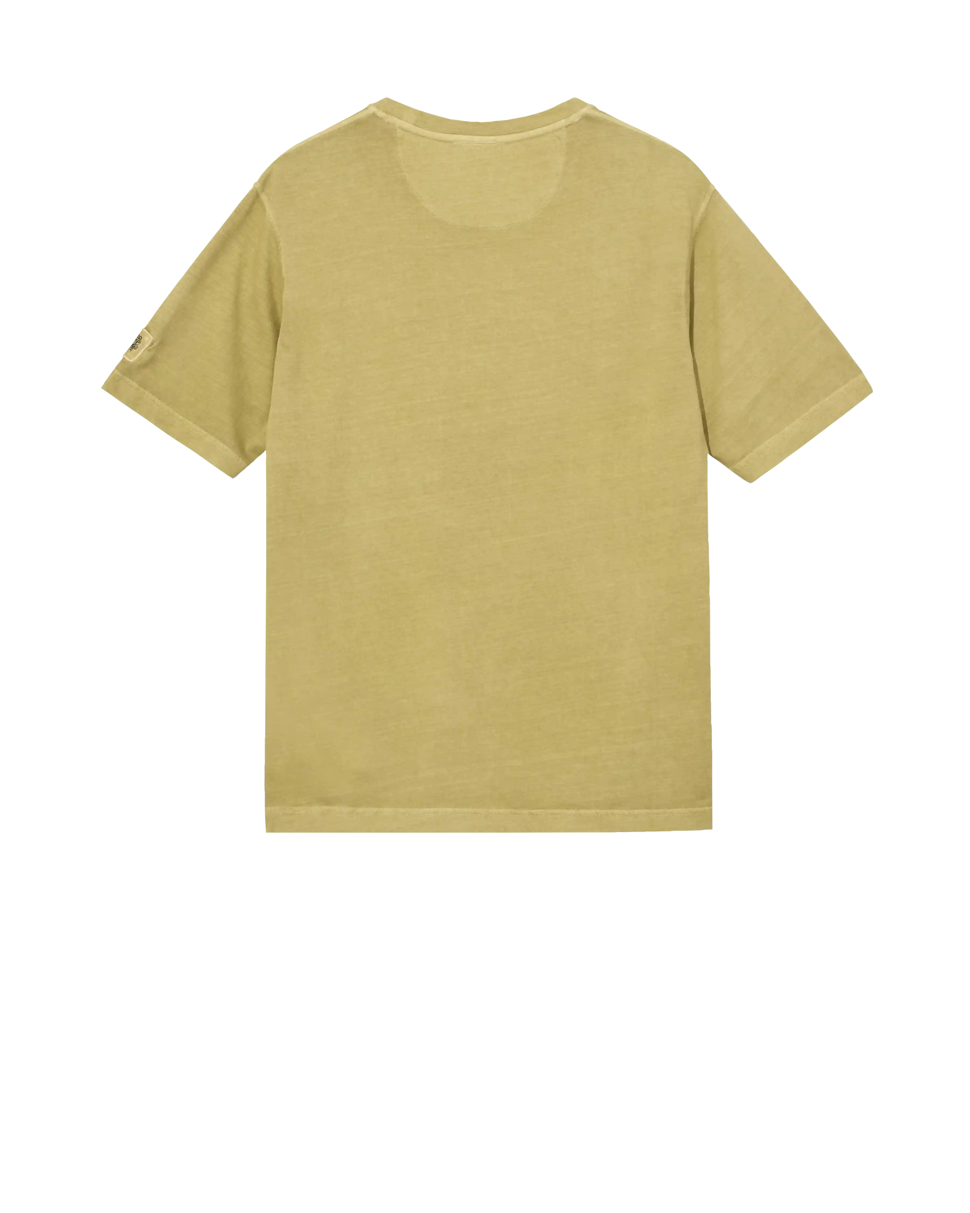 MOS MOSH Gallery Step Faded Short Sleeve T-Shirt in Moss – available in Canada - back view flatlay in Kelowna