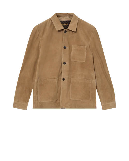 MOS MOSH Gallery Conor Toasted Coconut Suede Jacket – shop men's jackets in Canada frontlay of front