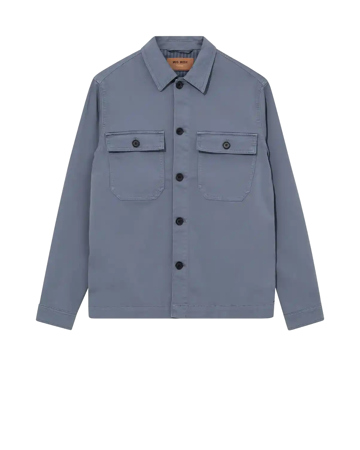 Mos Mosh Gallery Matteo Soft Overshirt in Flint Stone – front view – available at Textile Apparel Kelowna