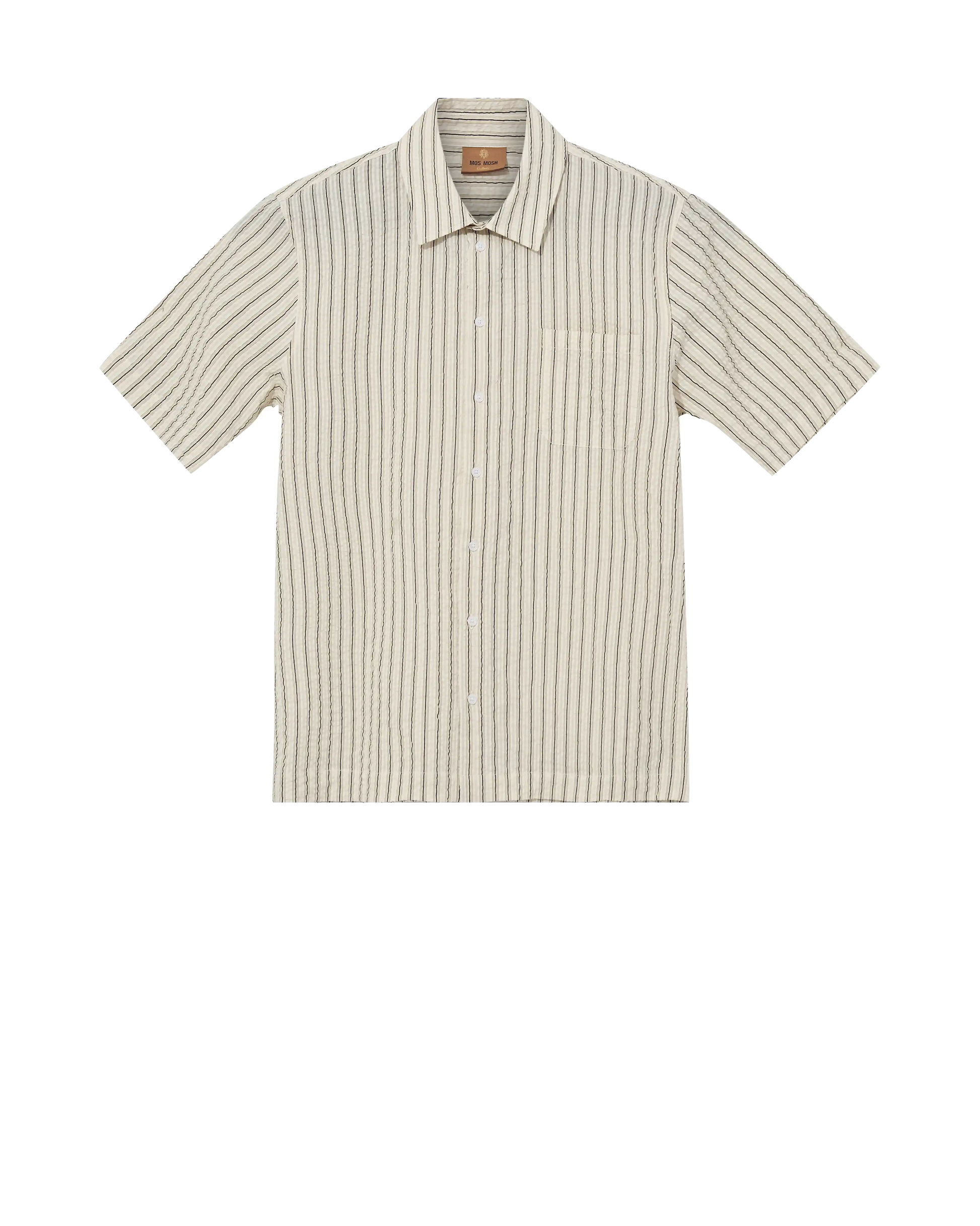 MOS MOSH Gallery Marlon Stripe Shirt Seneca Rock – men's cotton shirt, Canada frontlay view of front