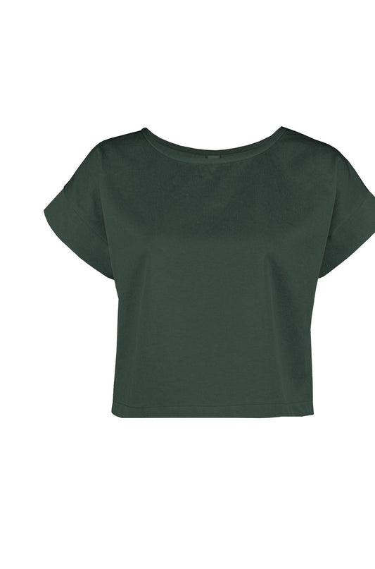 Melow - FW24 - Jacynthe Top in Cypress Twill - on display front 1