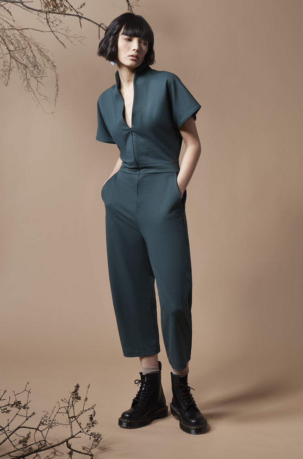 Melow - FW24 - Jayden Overalls in Green - on model front 1 