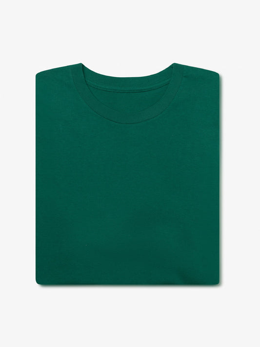 Milo & Deter - FW24 - Classic Cotton Long Sleeve T-Shirt in Green - folded 1