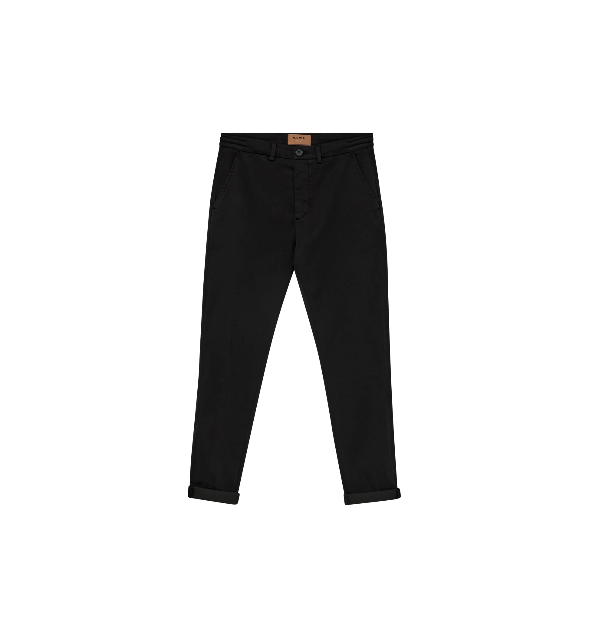 Mos Mosh Gallery Hunt Soft String Pant in Black – front styled view – shop in Kelowna at Textile Apparel