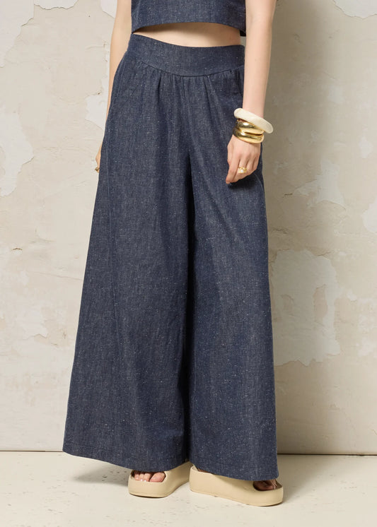Rama Pants in Denim Speckle Indigo