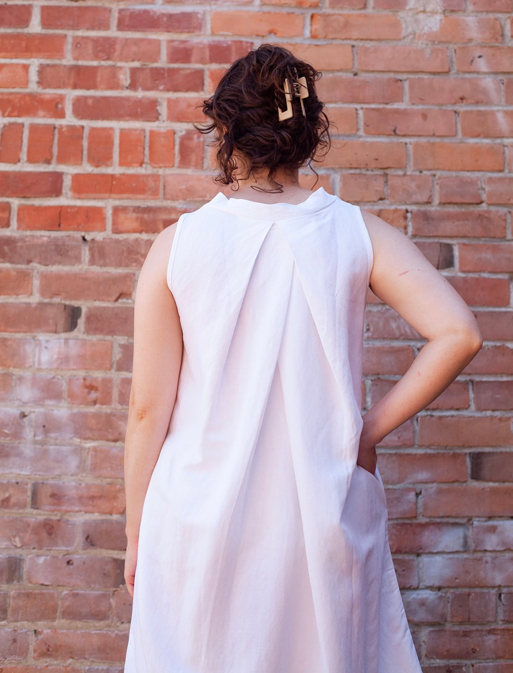 Pacifica Dress in White Linen