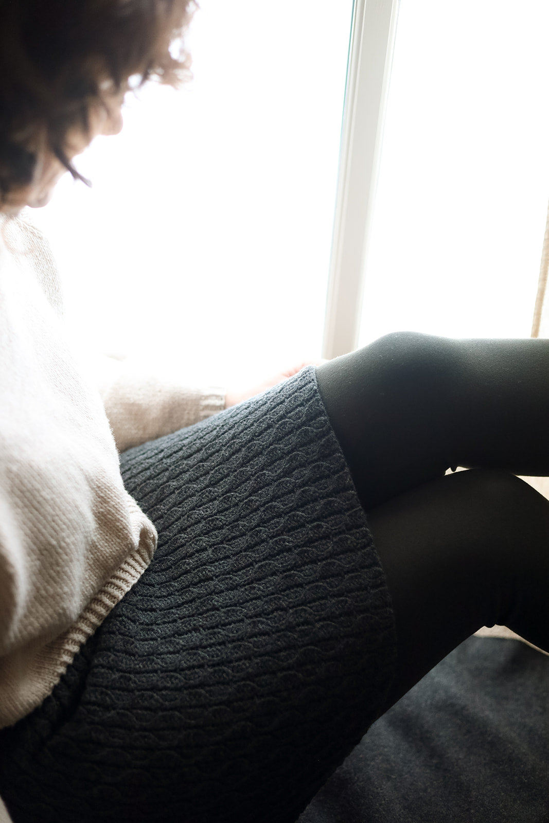 Dinadi - Fall 23/24 - Merino Handcrochet Skirt in Charcoal Grey