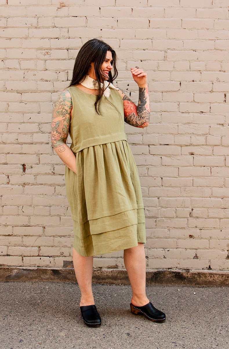 Mariner Dress in Pear Linen