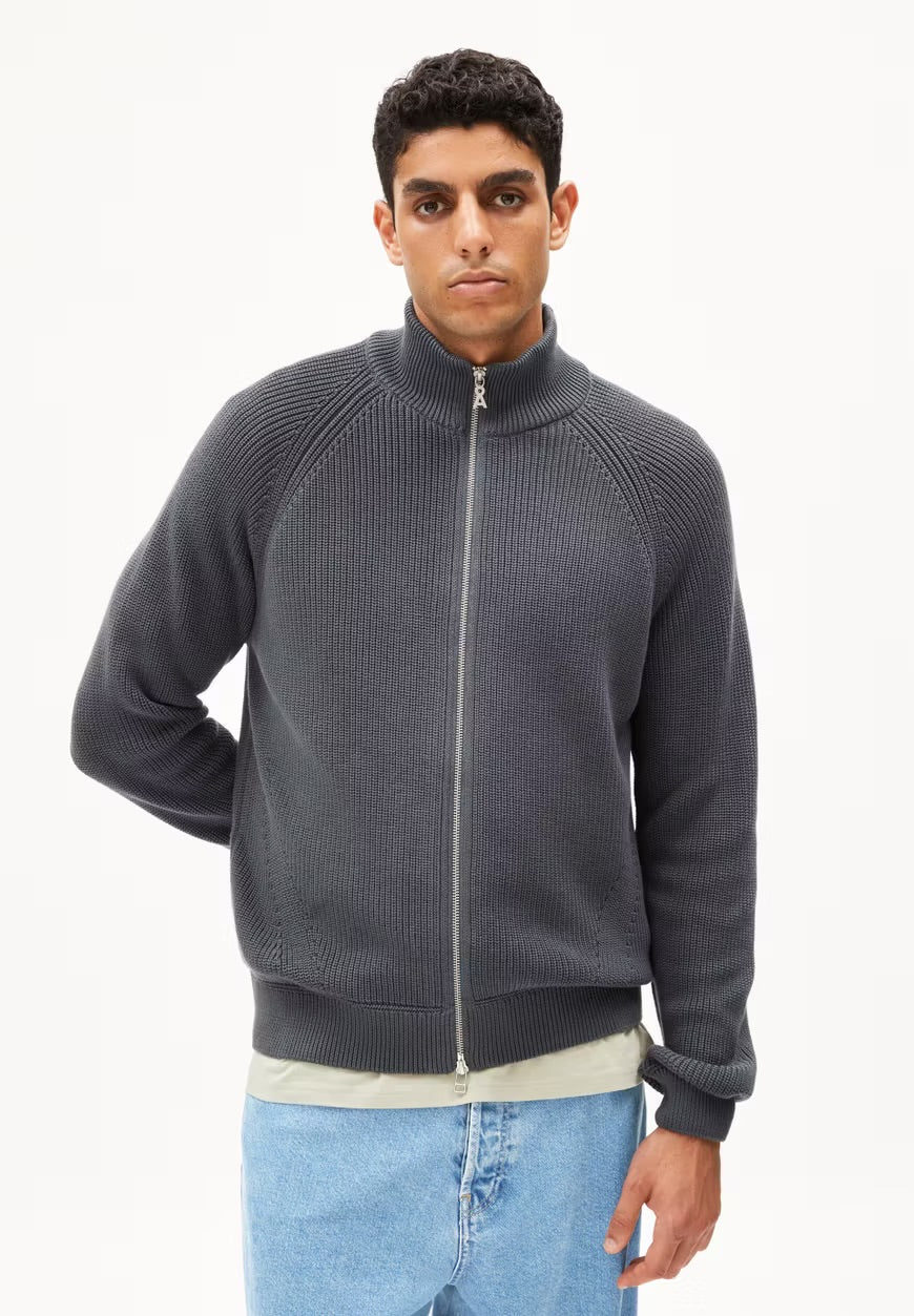 SS25 - ARMEDANGELS - Aartyom Knit Sweater in Space Steel - front 1 