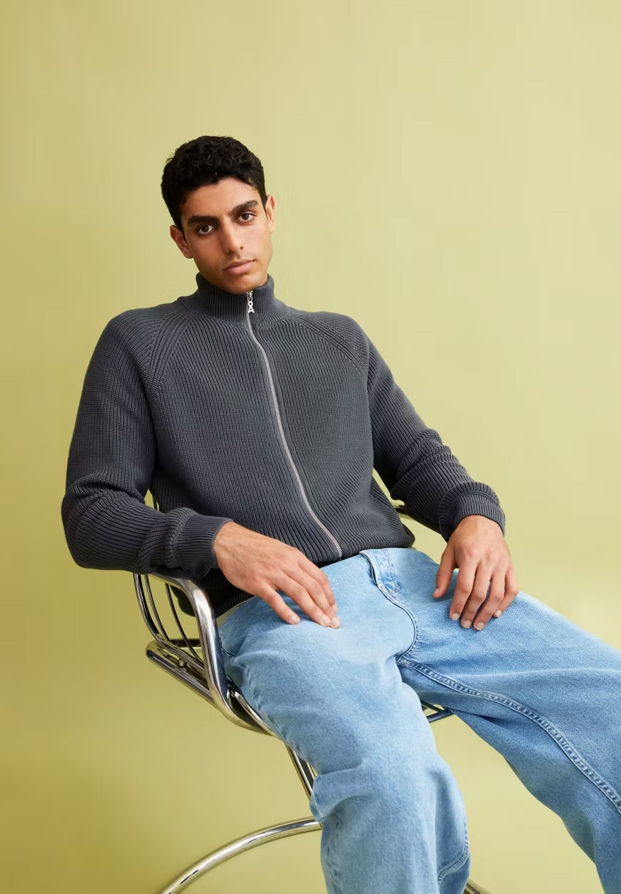 SS25 - ARMEDANGELS - Aartyom Knit Sweater in Space Steel - front 4 
