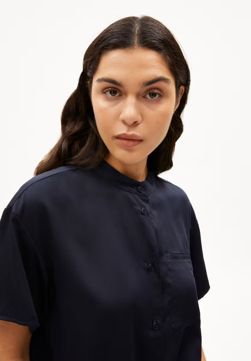 SS25 - ARMEDANGELS - Baraahe Blouse in Night Sky - close up front 4 