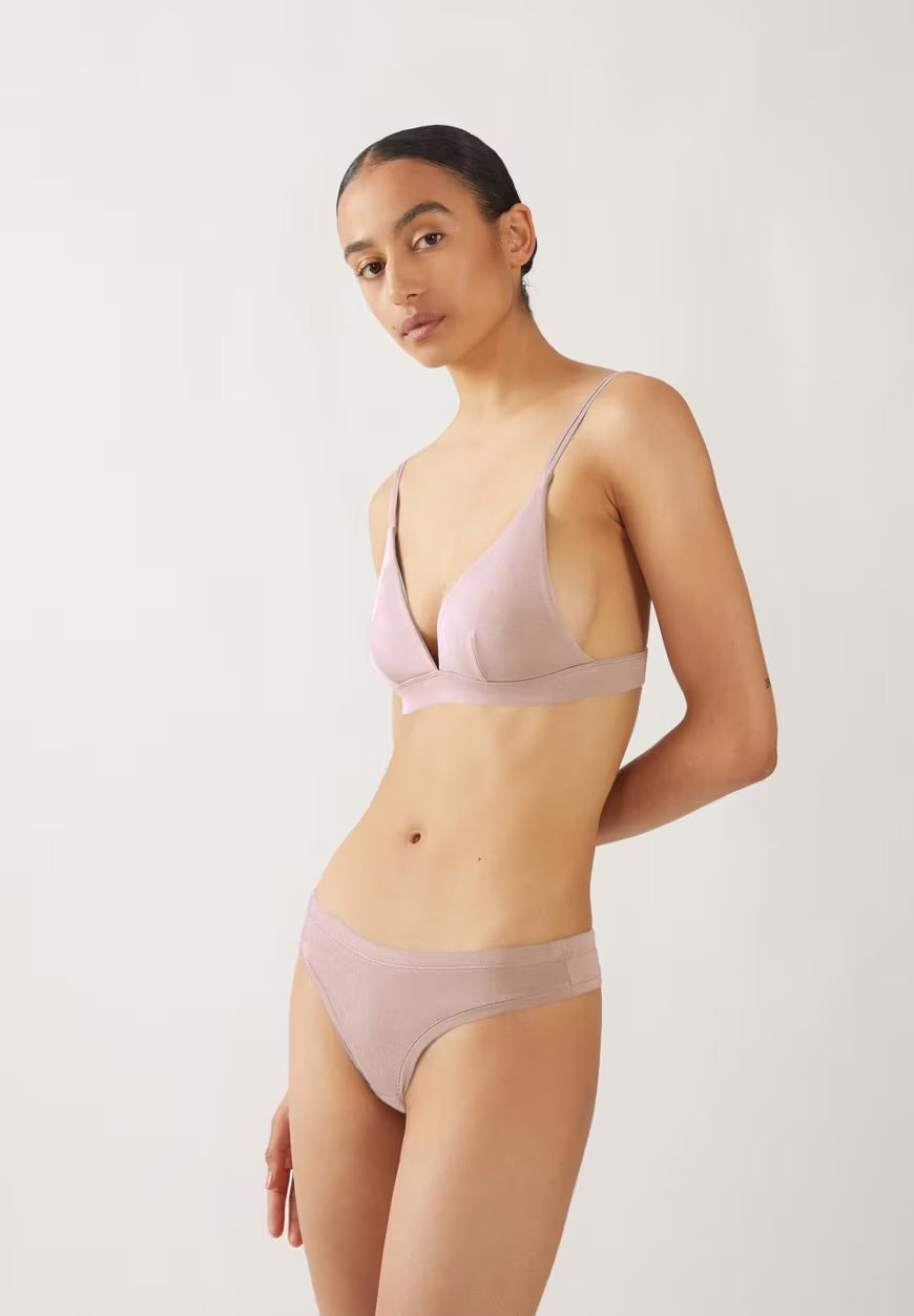 SS25 - ARMEDANGELS -  Faara String Underwear - grey blush front 1 